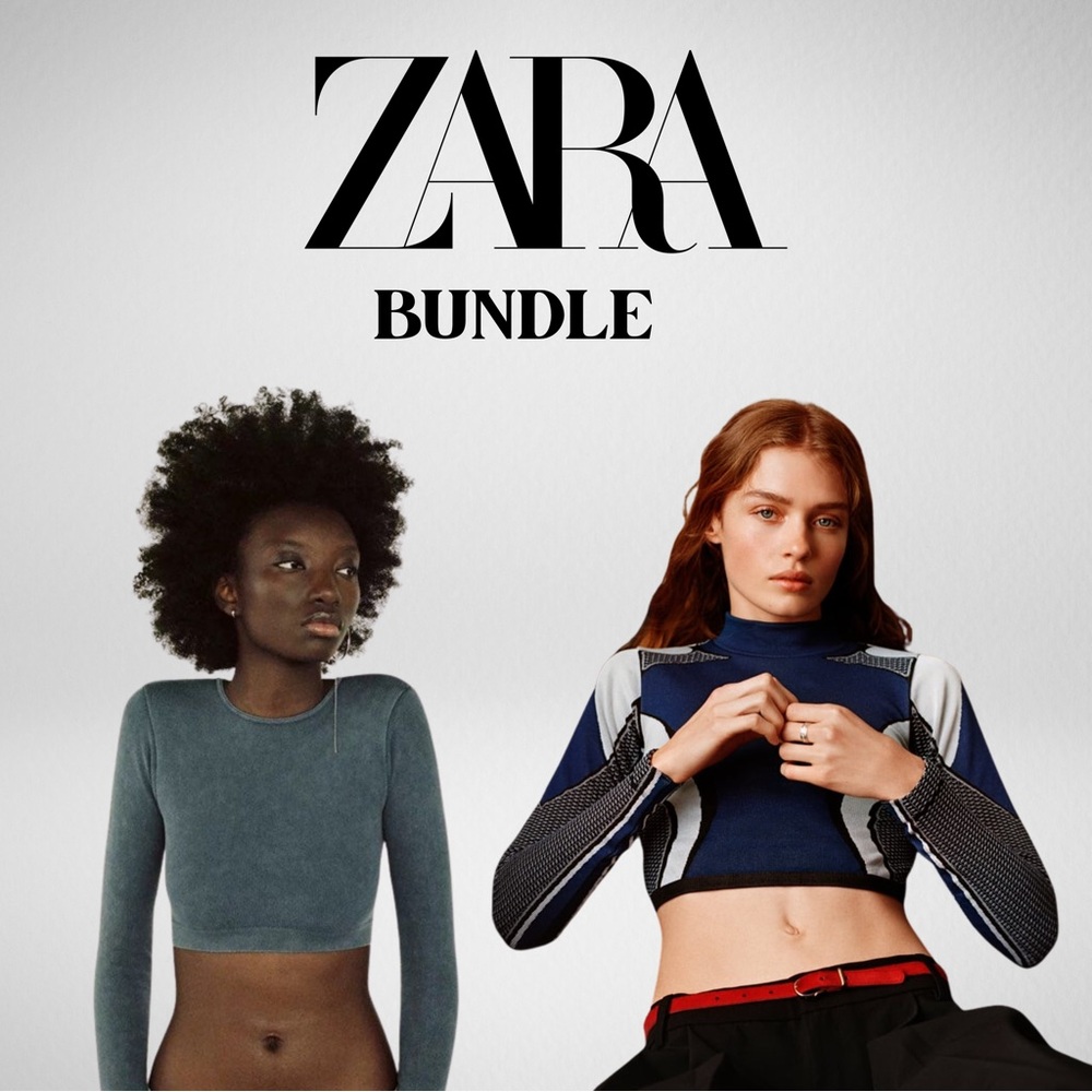 Bundle 2 Zara Cropped Long Sleeve Tops XS Zara Everlast Collab Crop Tops
